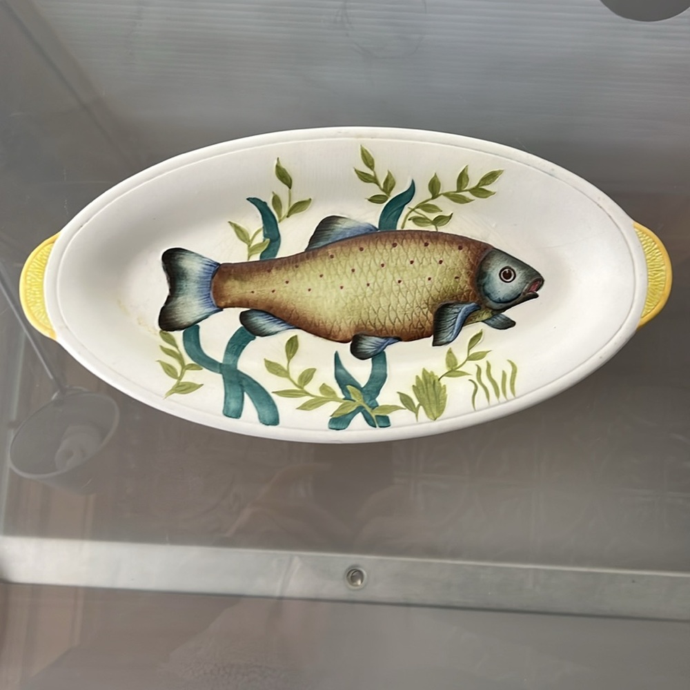 🐠Vintage 50s Fish Oval Handpainted Serving Dish Platter | E. Radford England - Picture 3 of 17